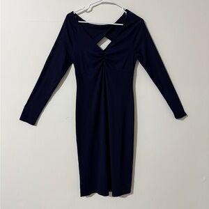 Planet Gold Midnight Blue Long Sleeve Dress